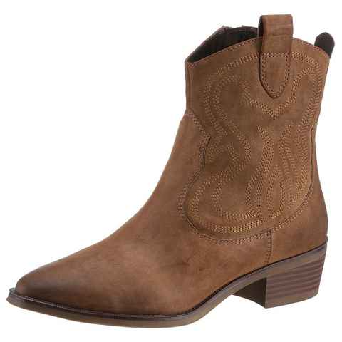 MARCO TOZZI Westernstiefelette im dezenter Stickerei