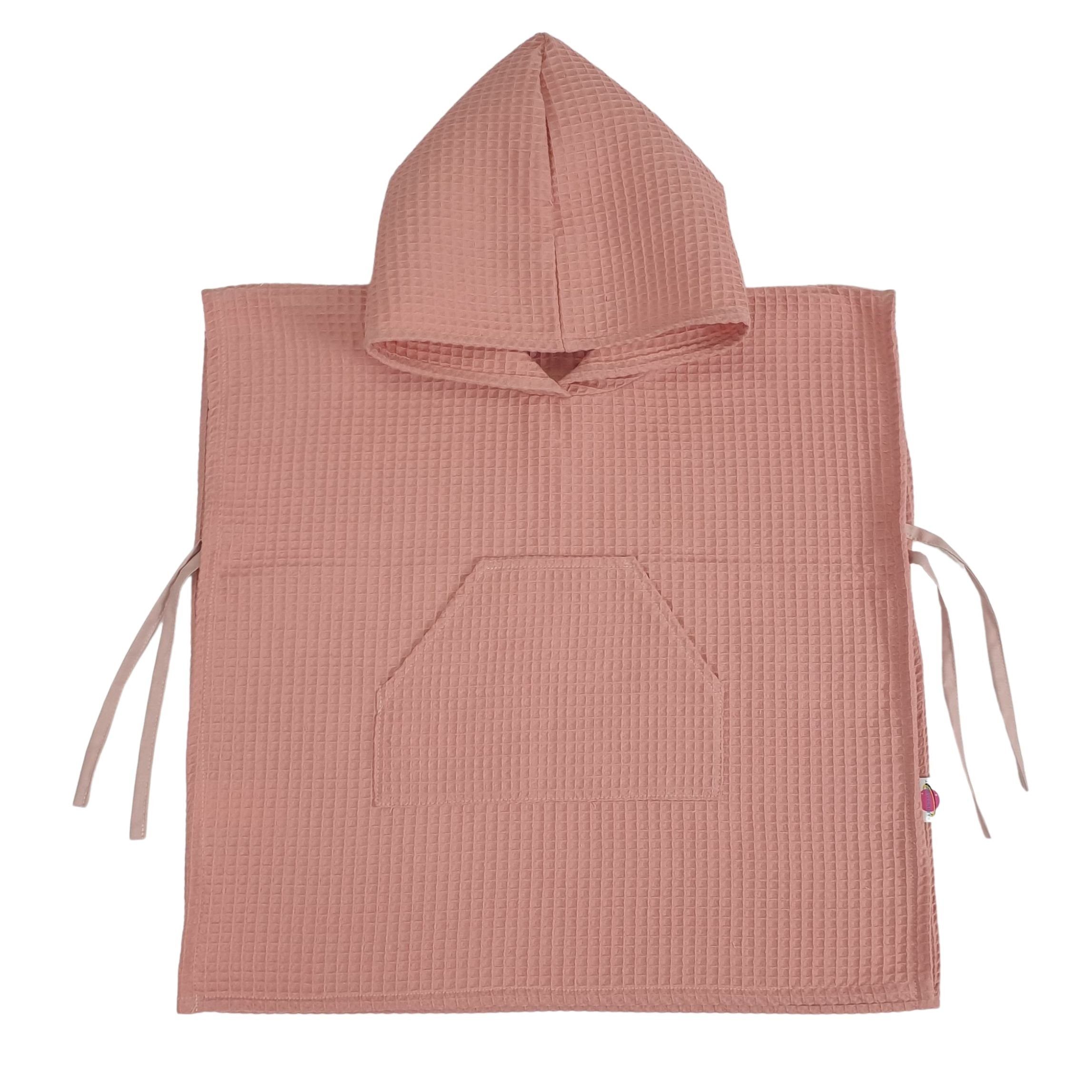 Babymajawelt Badeponcho Baby Kind Kapuzen Bade Poncho 0-1,5 Jahren -Waffel ver. Farben, Baumwolle, Kapuze, Bänder zum Binden, 100% Baumwolle, Saugfähig, Besonders Zart, Made in EU