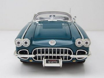 Motormax Modellauto Chevrolet Corvette Cabrio C1 1958 dunkelgrün metallic Modellauto 1:18, Maßstab 1:18