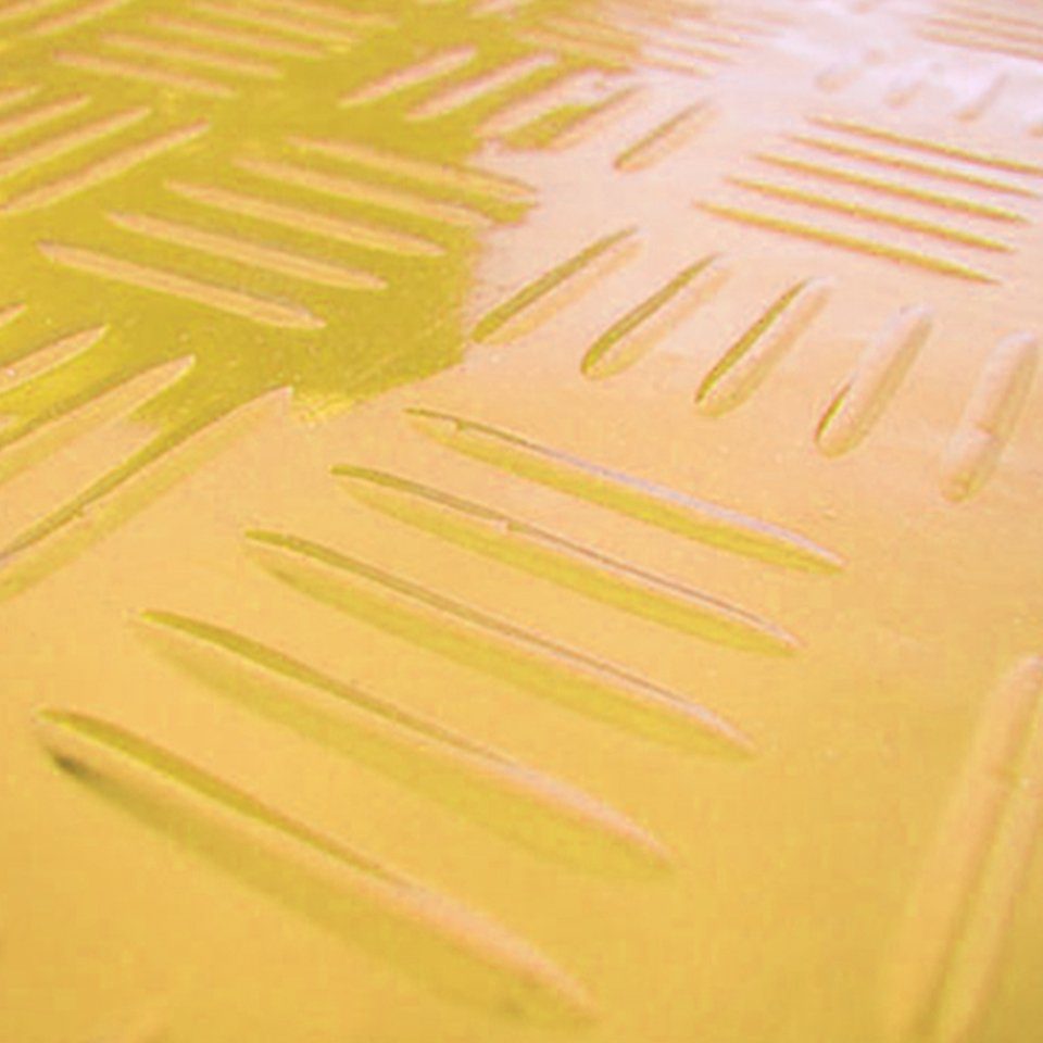 Fußmatte Auto Gummi Fußmatten universal Alu Riffelblech Optik chrom pink,  Tenzo-R