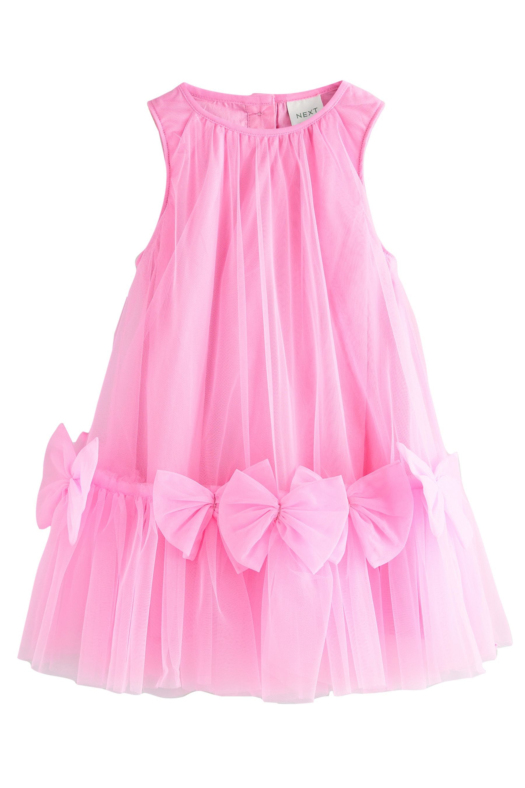 Next Tüllkleid Ärmelloses Mesh-Kleid mit Schleifendetail günstig online kaufen