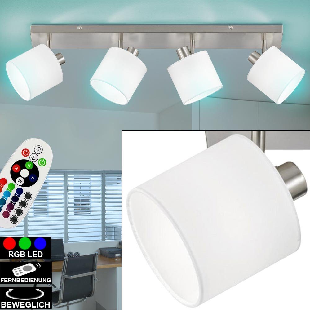 etc-shop LED Deckenspot, Leuchtmittel inklusive, Warmweiß, Farbwechsel, Decken Lampe Ess Zimmer Textil Strahler verstellbar