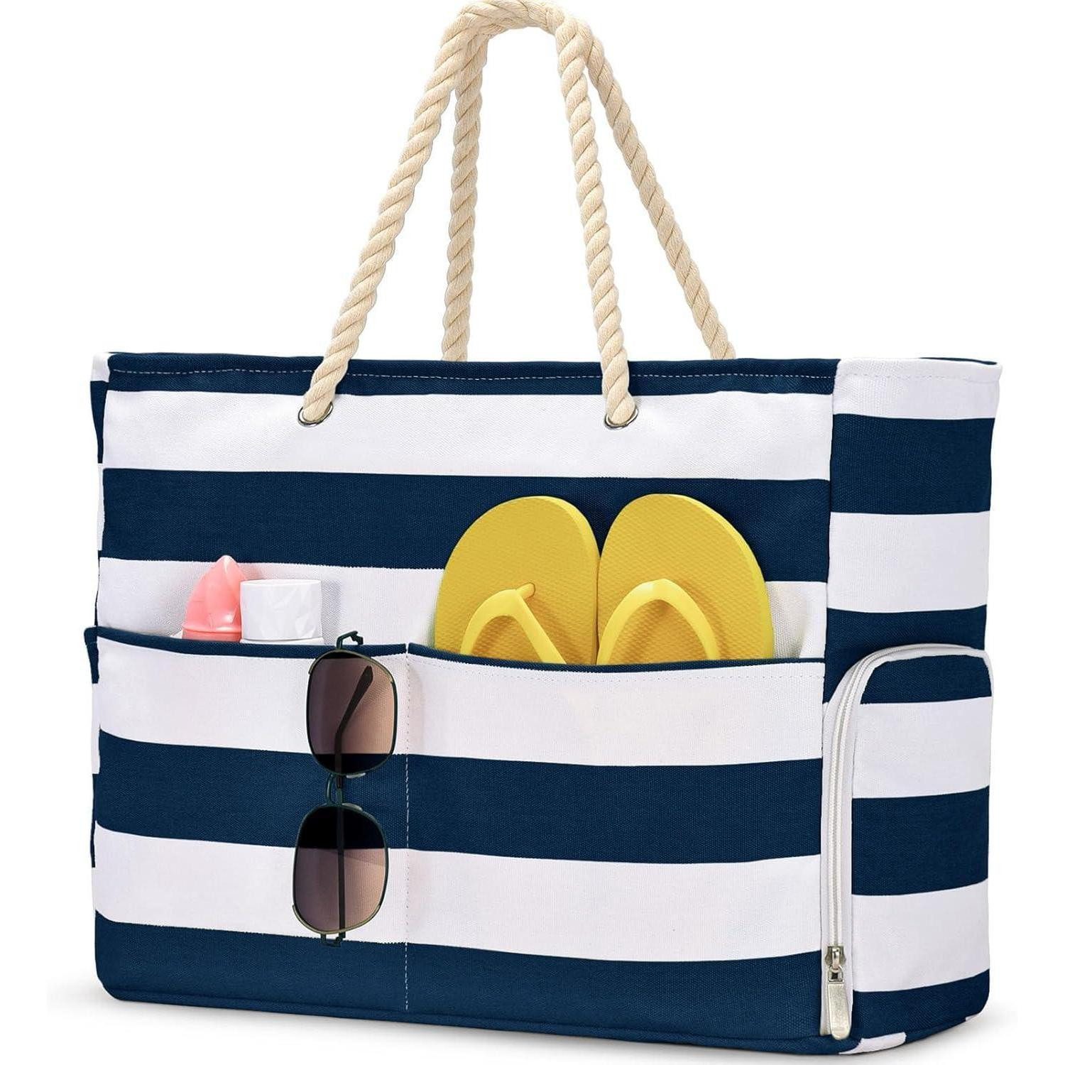LuxusKollektion Strandtasche Strandtasche Damen Wasserdicht mit Schuhfach Einkaufstasche