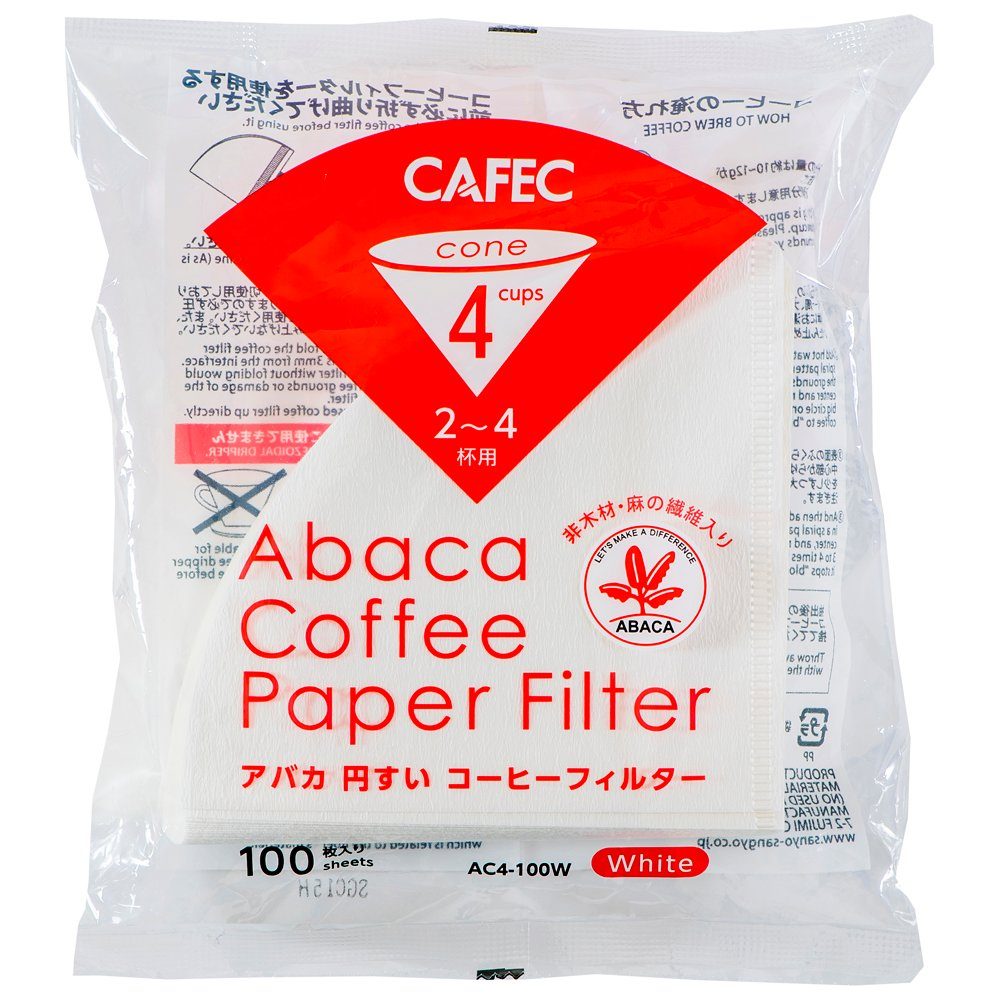 Cafec Ersatzfilter Abaca Cup 4, 100 Stück - Made in Japan