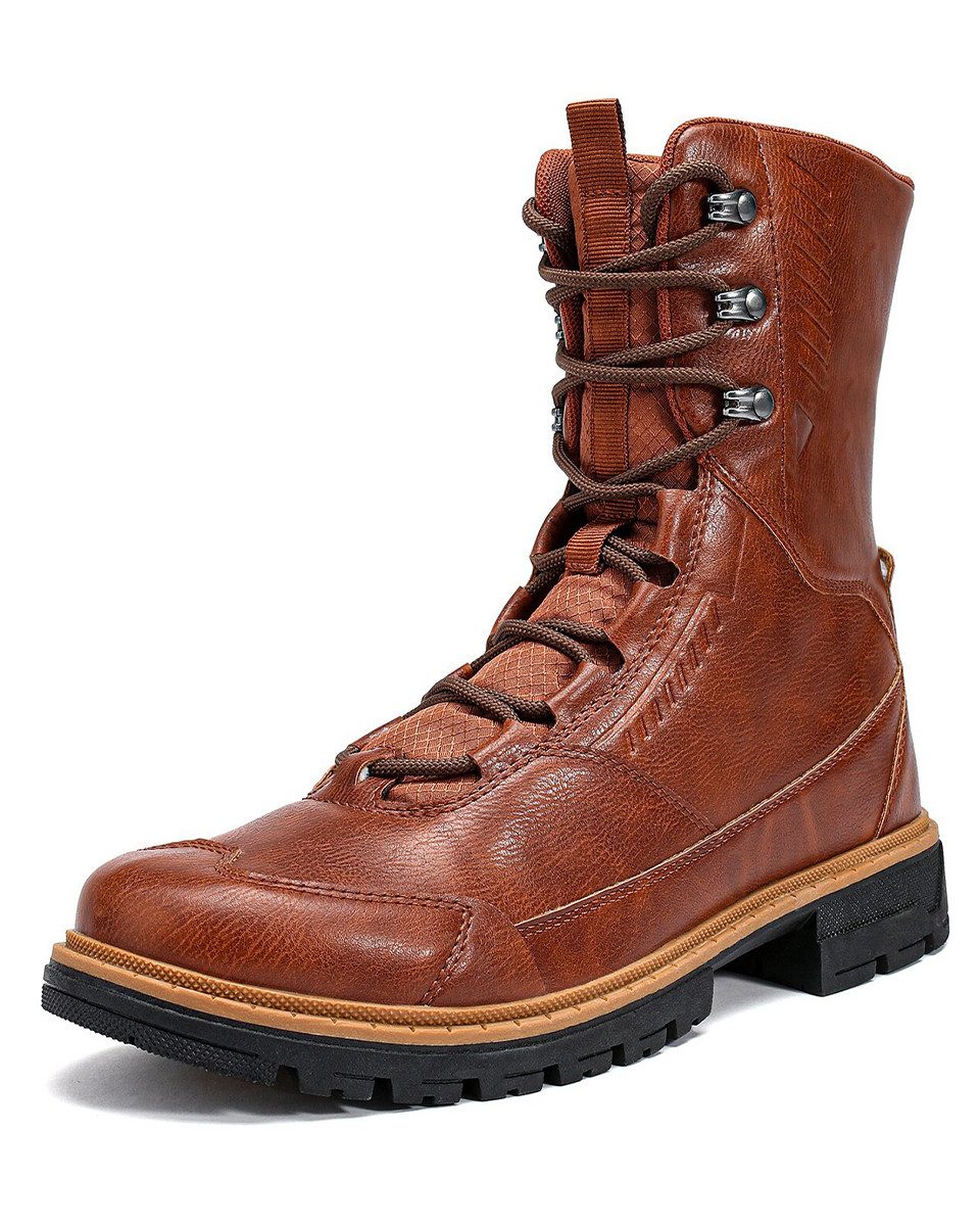 YOUTHUP Stiefel Herren Martinstiefel, Retro-Workwear-Look, Hochschaft-Wanderstiefel.