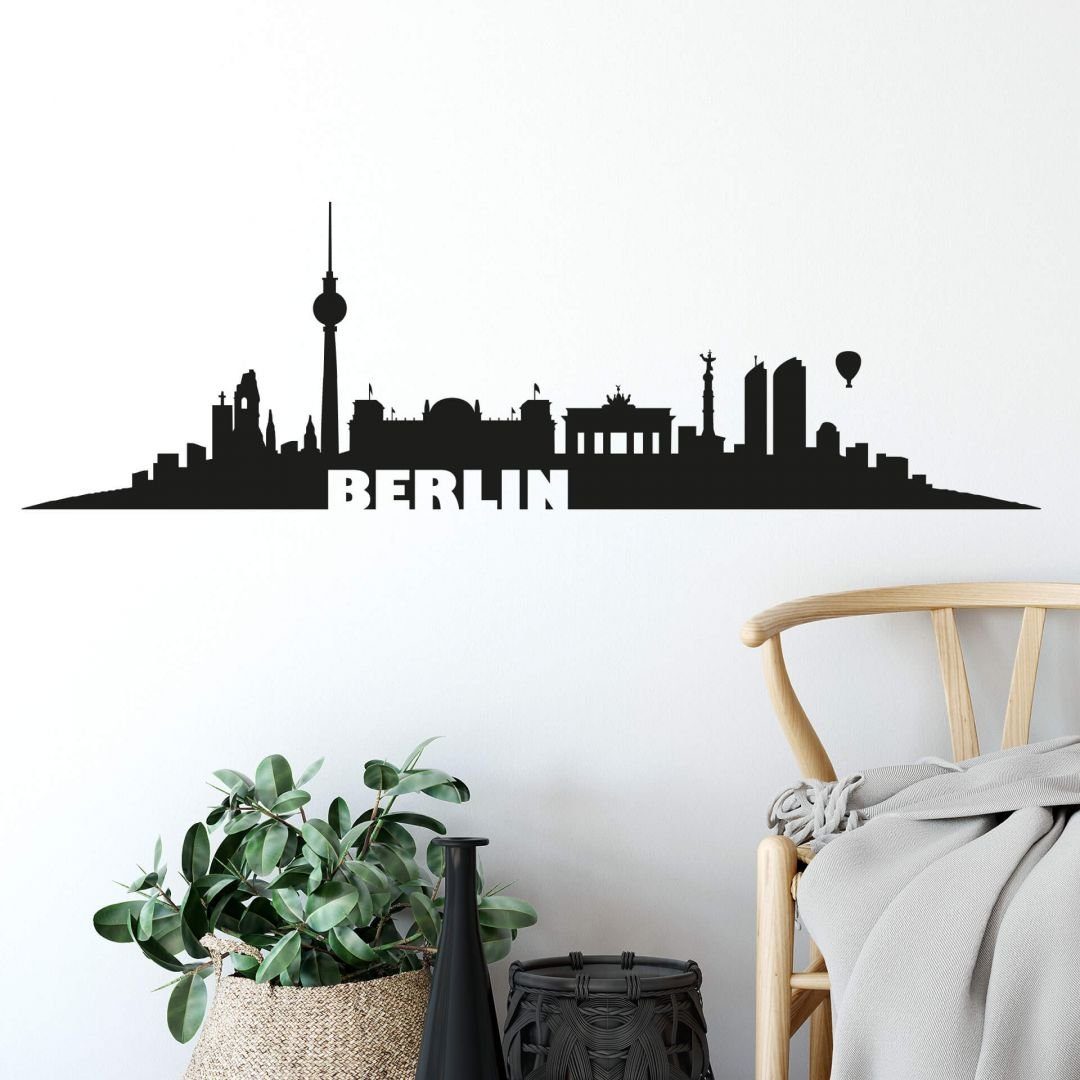 Wandtattoo Stadt Wandtattoo Berlin Skyline schwarz Fußball Fanartikel 120cm