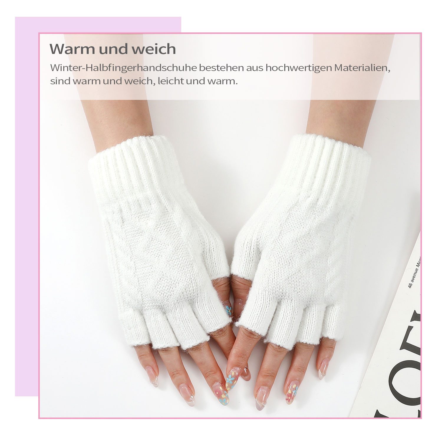 Refttenw Strickhandschuhe Fingerlose Strickhandschuhe,Bequeme, warme Winter günstig online kaufen