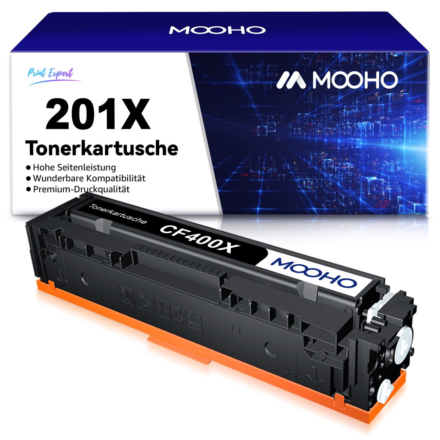 MOOHO Tonerpatrone für HP 201X 201A CF400X CF400A MFP M277dw M252dw M274N