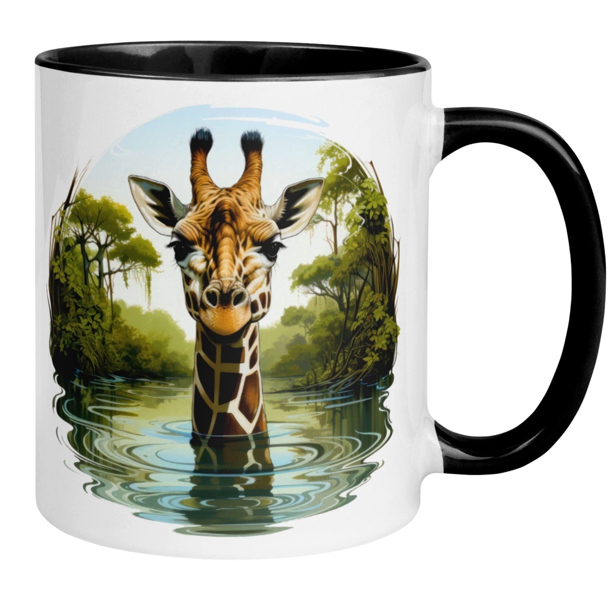 Momentals Tasse Giraffe – „Majestätische Giraffe im Dschungel“ – Giraffen Geschenk, Gratis Versand · Links-&Rechtshänder · Spülmaschinenfest