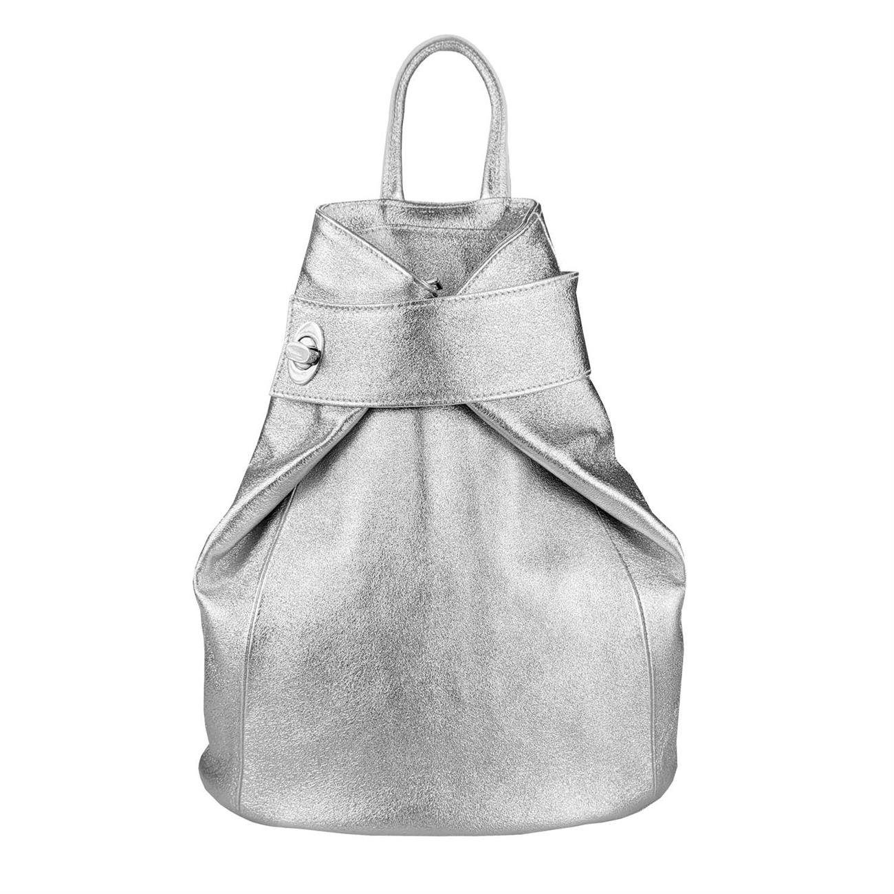 ITALYSHOP24 Rucksack Made in Italy Damen Leder Schultertasche Daypack Freizeitrucksack, Handgepäck