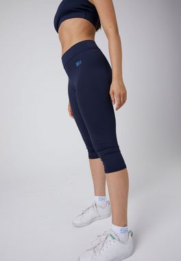 SPORTKIND Funktionsleggings 3/4 Sportleggings Capri Damen & Mädchen navy blau