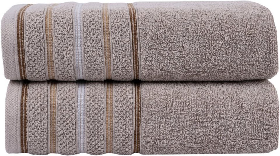 Handtuch affaire Bio-Baumwolle oder Badetuch Frottier, Set Streifenbordüre, 2-tlg), mit Handtuch (Set, 550gr/m², Premium Set, Home Safien