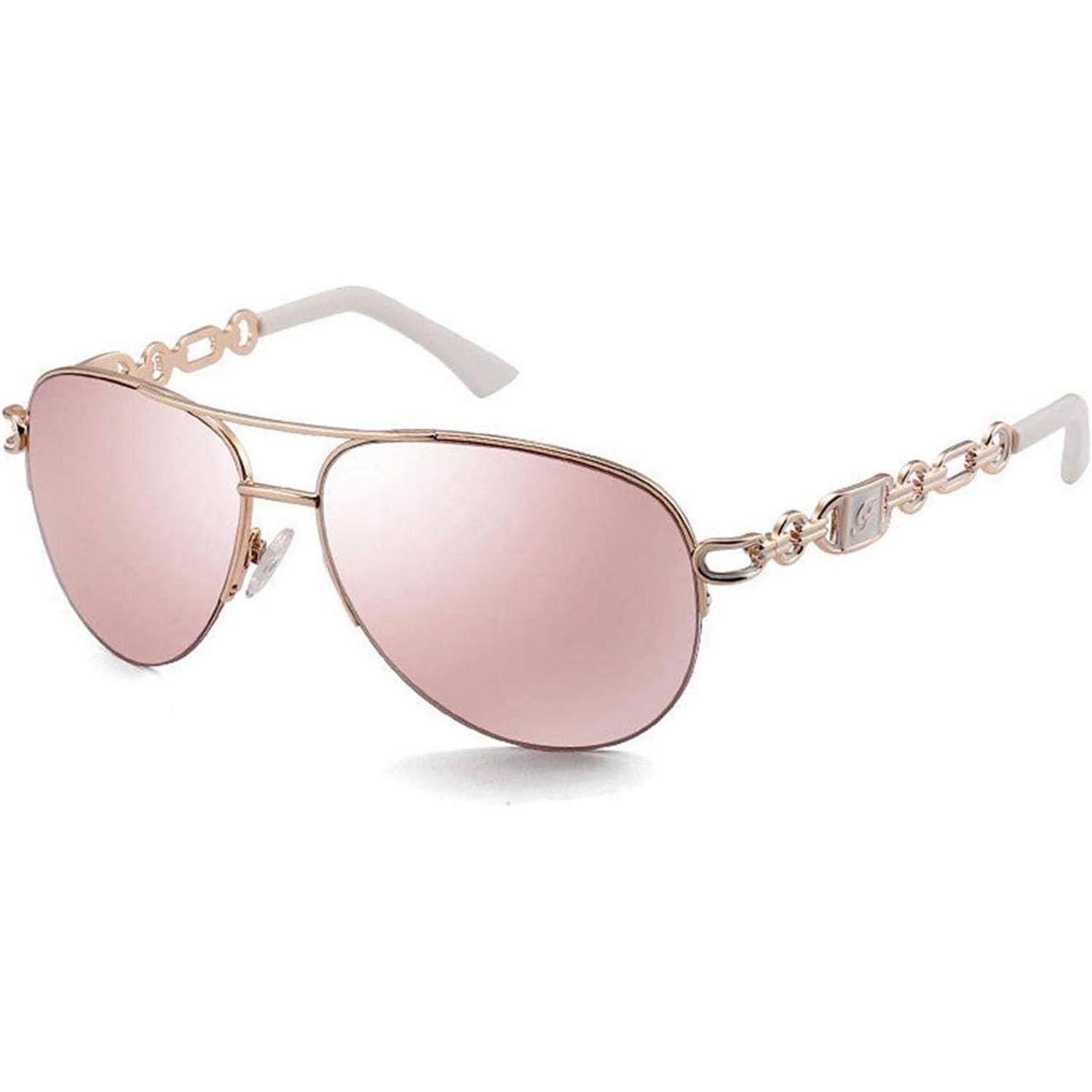 LuxusKollektion Pilotenbrille Sonnenbrille Damen UV400 Gestell Gold Gläser Pink Verspiegelt