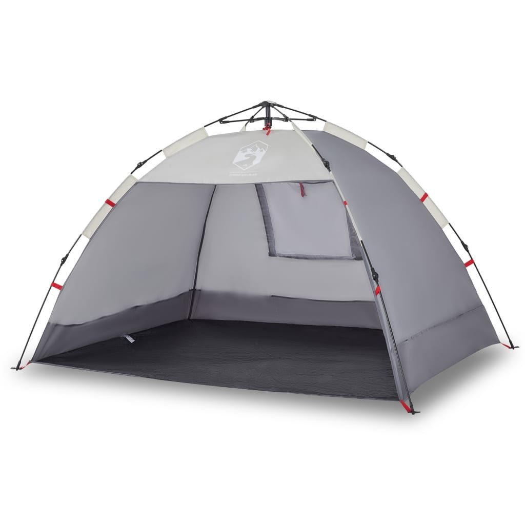 Strandmuschel NA Strandmuschel Strandzelt Sonnenschut 2 Personen Grau Quick Release