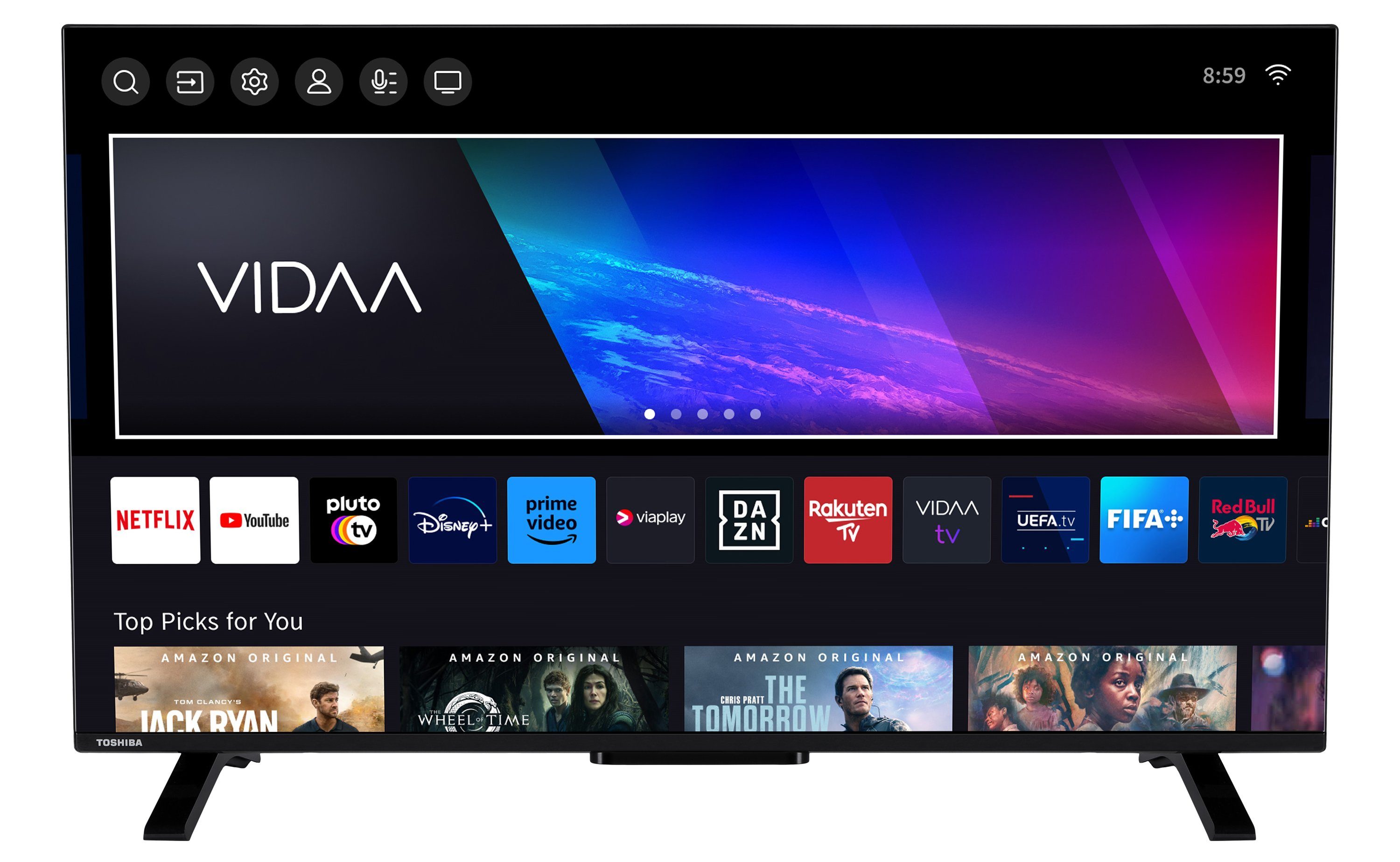Neueste Ankünfte für 2024 Toshiba 43QV2363DAW QLED-Fernseher (108 Ultra VIDAA Audio, Smart Alexa-fähig) Zoll, Vision cm/43 HD, VIDAA Triple-Tuner, U6, Dolby 4K Dolby TV, HDR