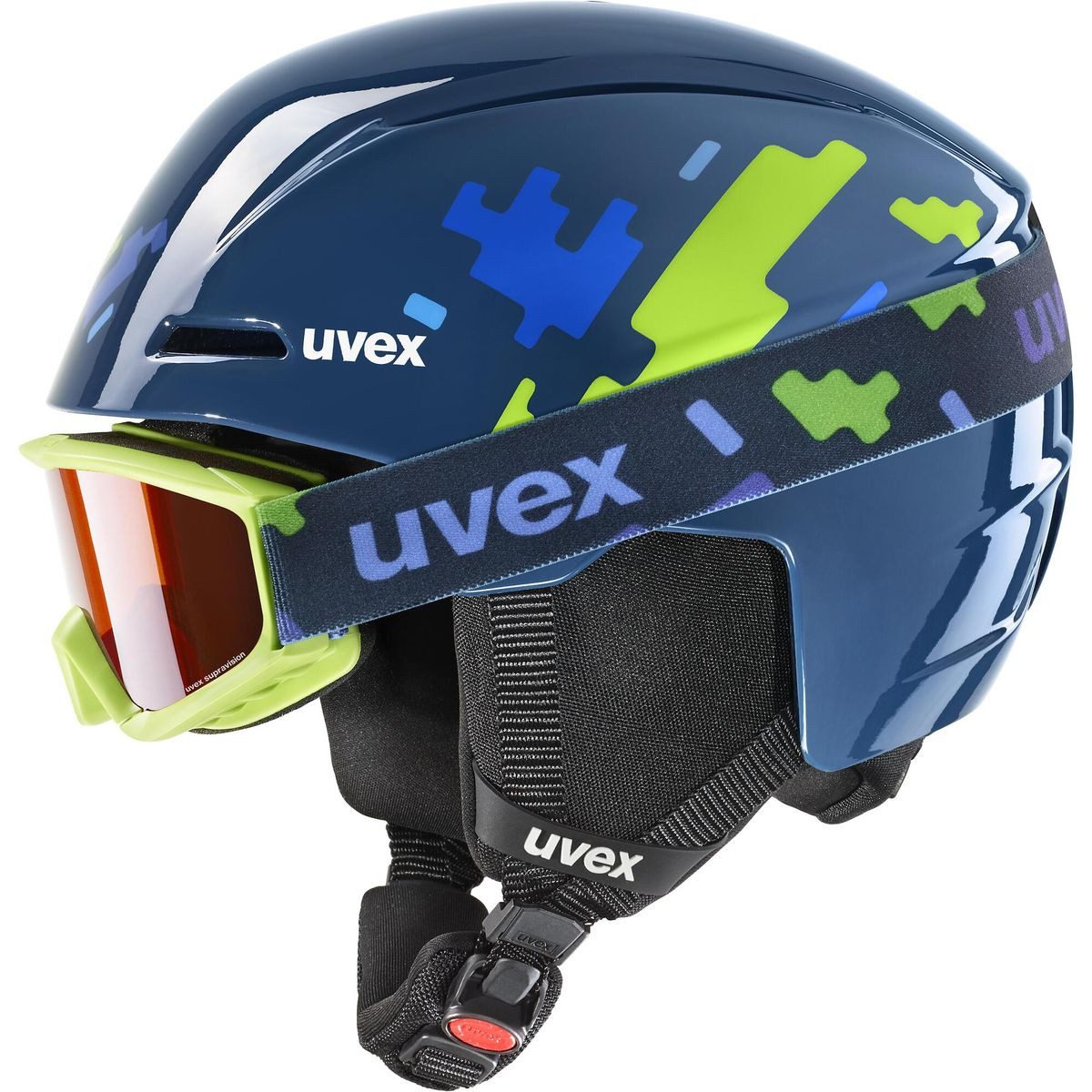 Uvex Skihelm Viti set, Perfektes Skiset für Kinder mit sicherem Helm und beschlagfreier