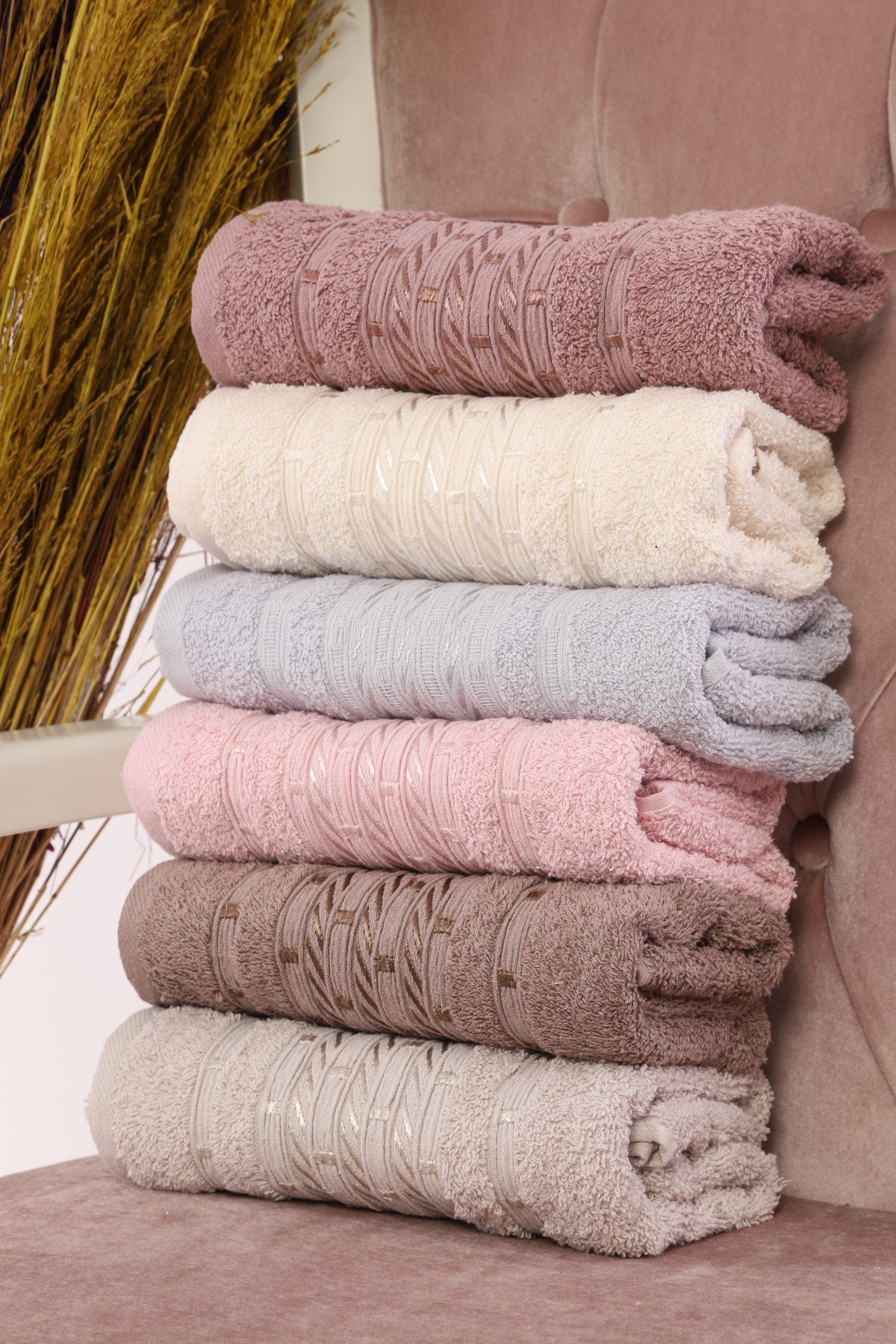 herémood Handtuch Set Küche- Hand- und Badetuch 6 er Set: Luxuriöse Komfort und Stil, (6-St)