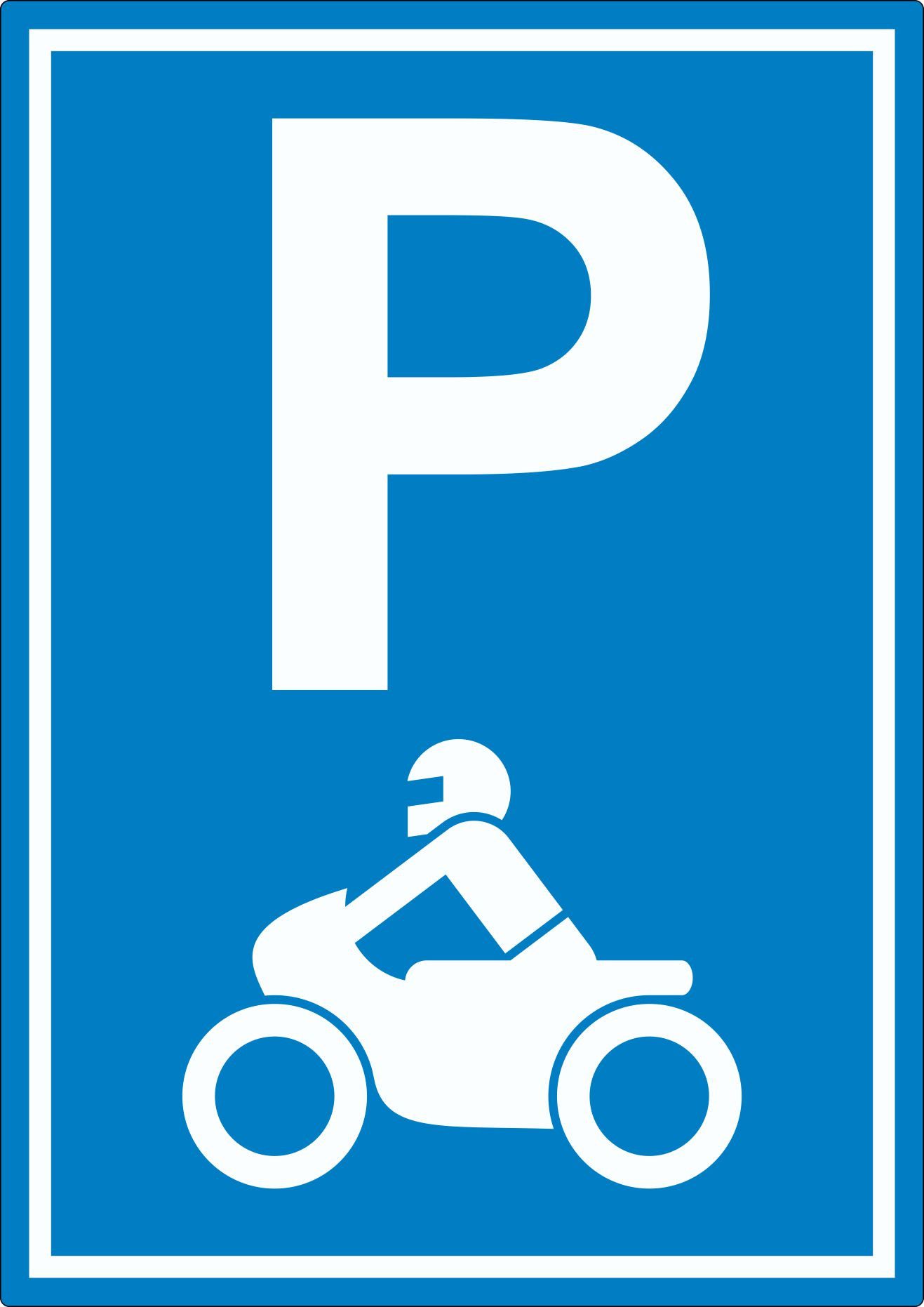 HB-Druck Aufkleber Motorrad Parkplatz Aufkleber Biker Parkplatz, wetterfest, UV-beständig, kratzfest