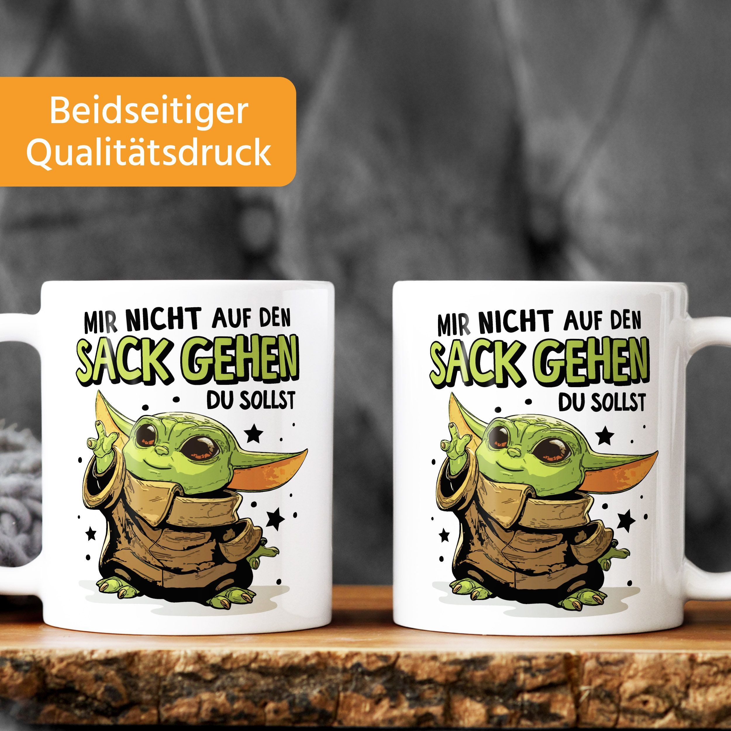 MoonWorks Tasse Kaffee-Tasse mit Spruch Mir nicht auf den Sack gehen du sollst Baby, Keramik