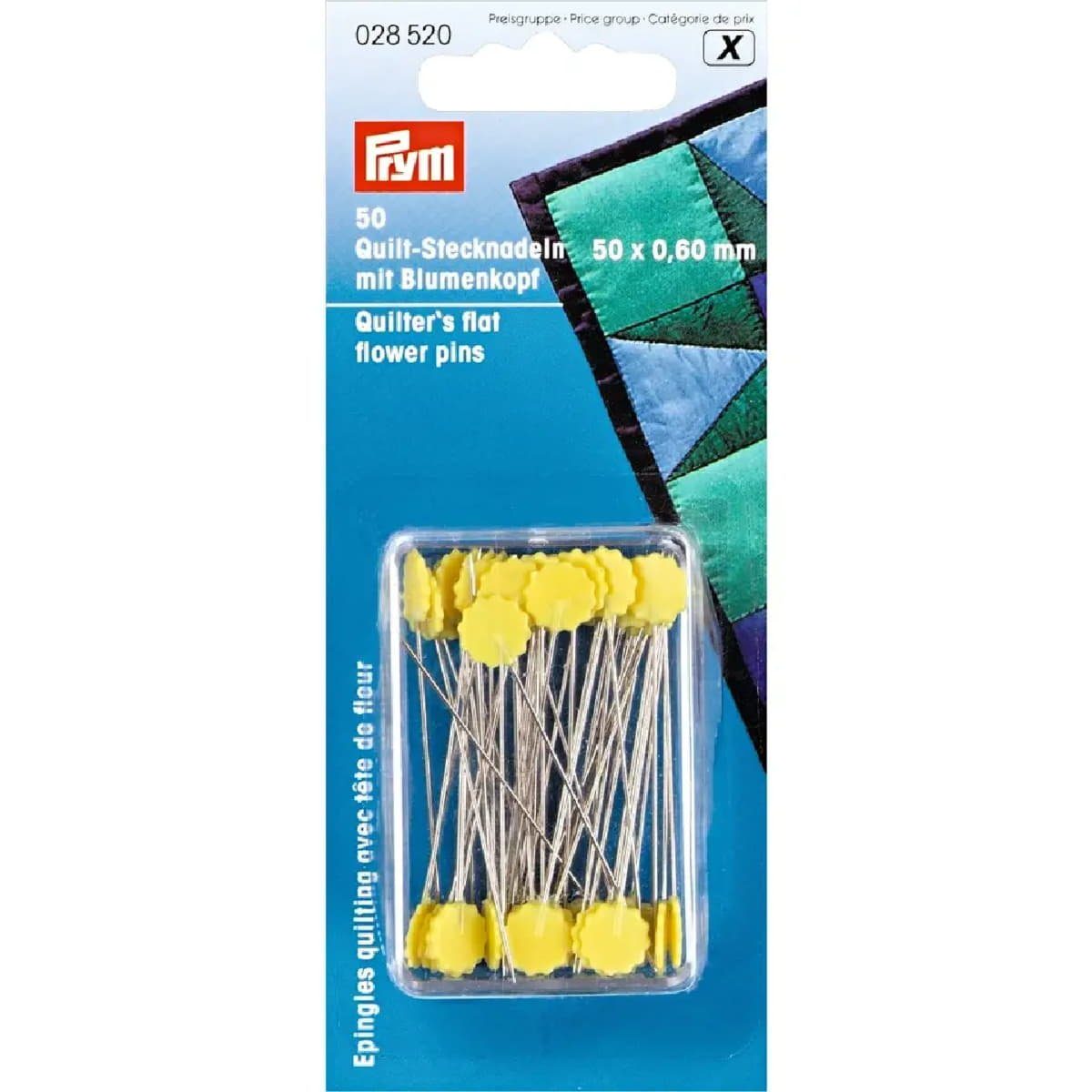 Kreativset Auslaufmodell Prym Quilt-Stecknadeln 50x0,6mm mit Blumenkopf