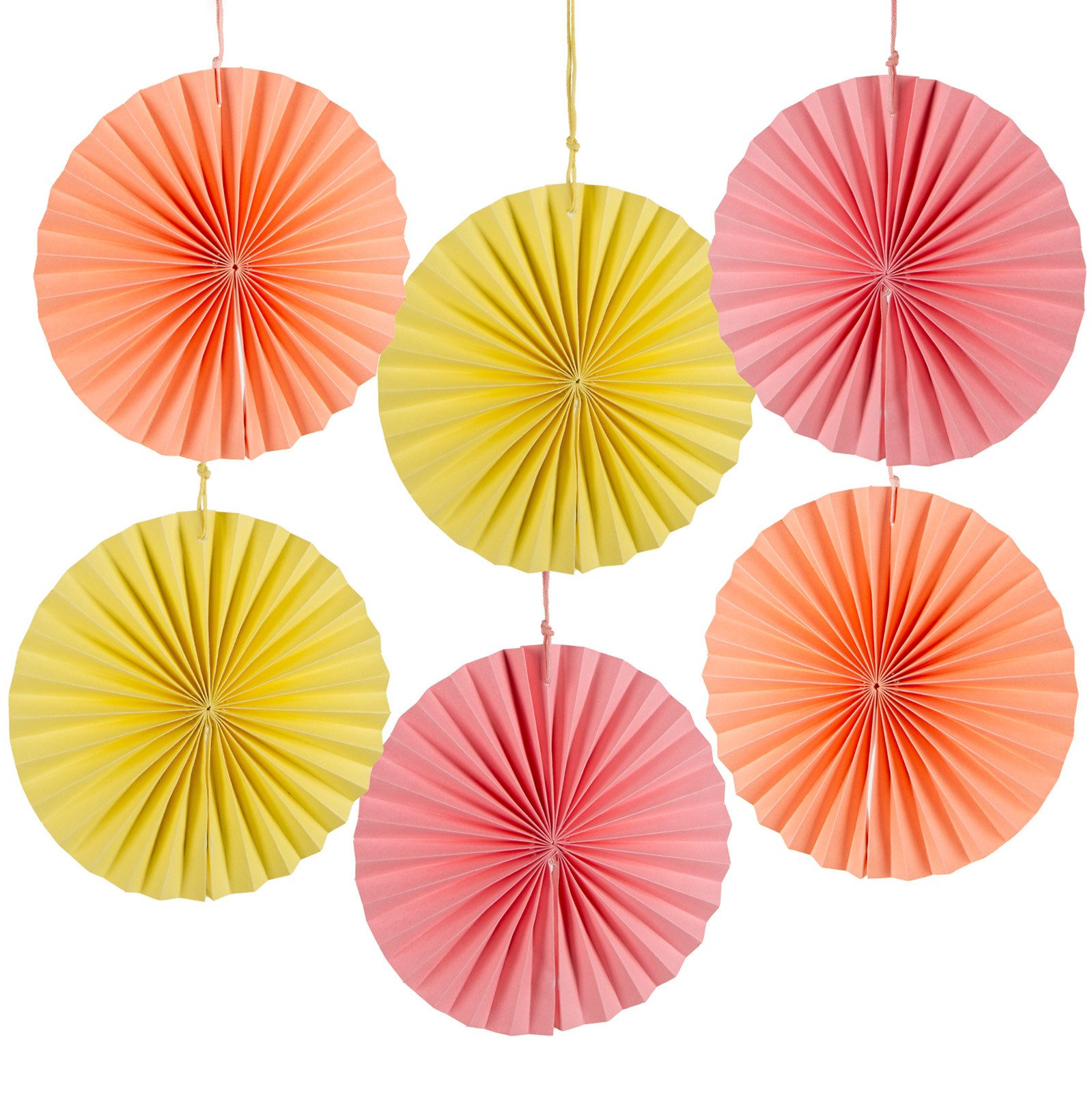Dekohänger 6 große Papierblumen mit Magnet 15 cm