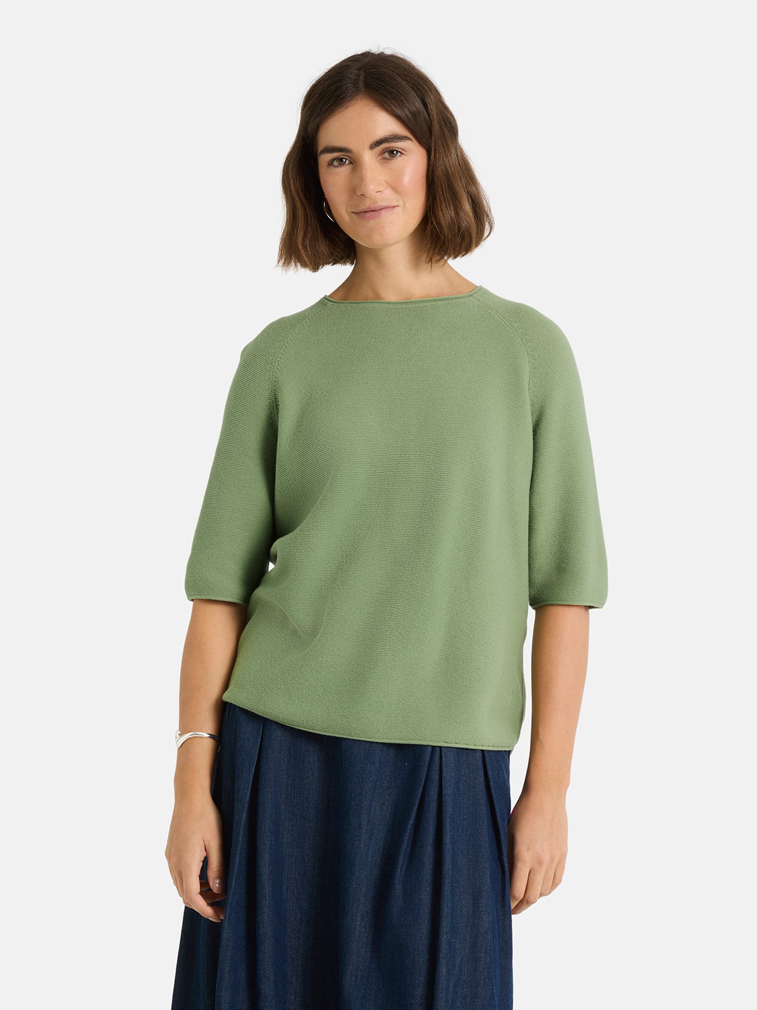 Lieblingsstück Kurzarmpullover KleraEP Halbarm mit Rundhals, unifarben