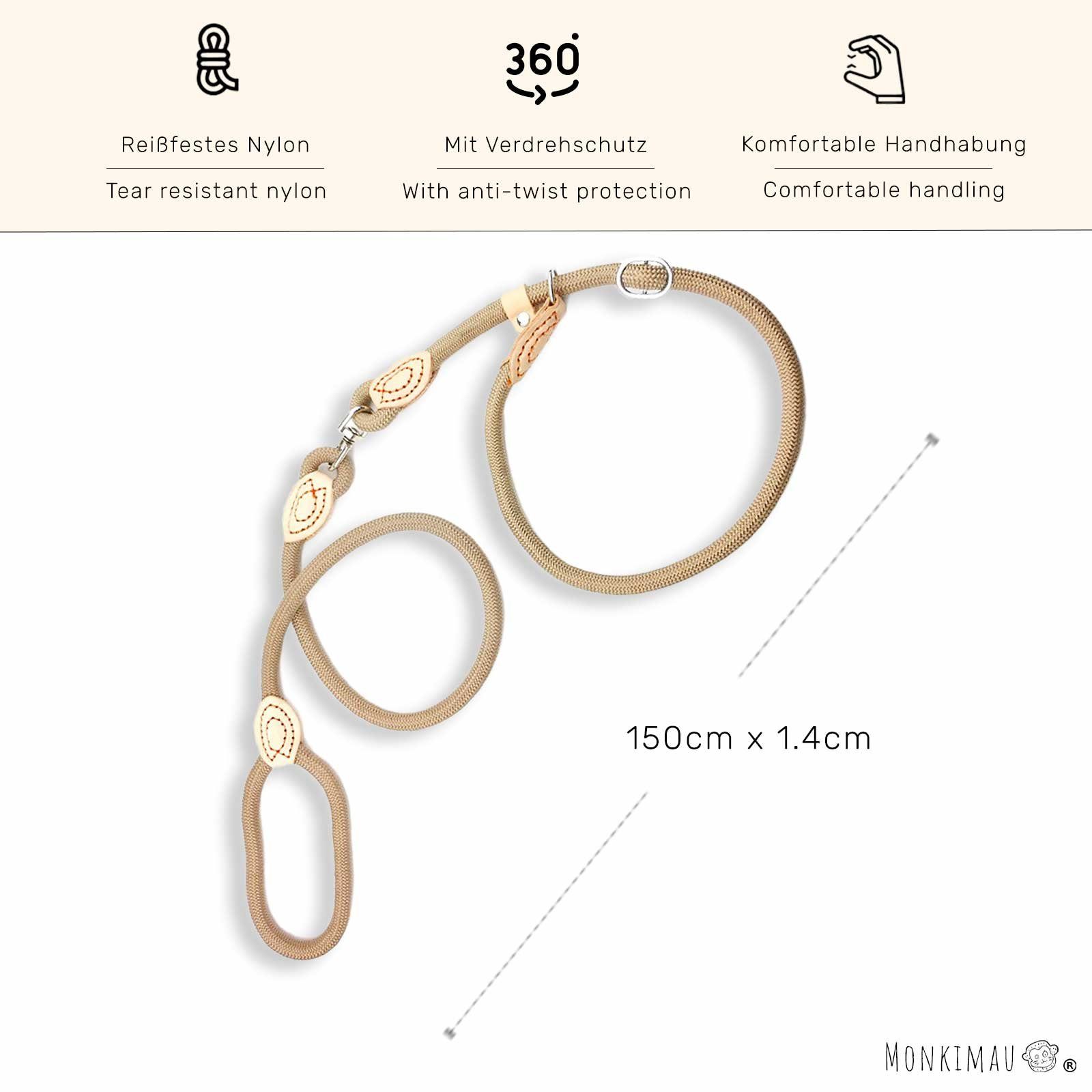 Monkimau Hundeleine Hundeleine mit Zugstopp Halsband für große Hunde - Leine Nylon in, Nylon (Packung)