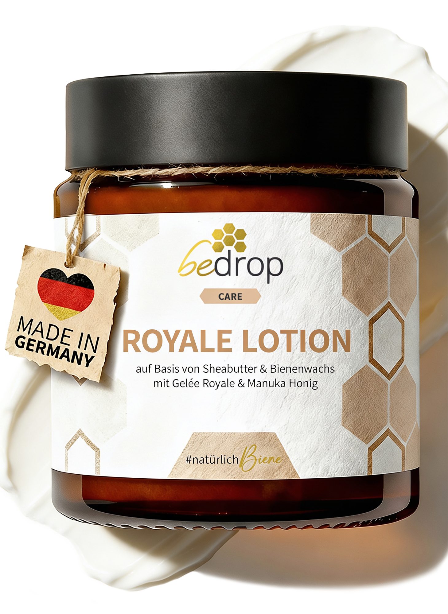 bedrop Körpercreme Royale Lotion mit Gelée Royale, Sheabutter und Manuka Honig, für eine natürliche, feuchtigkeitsspendende Pflege