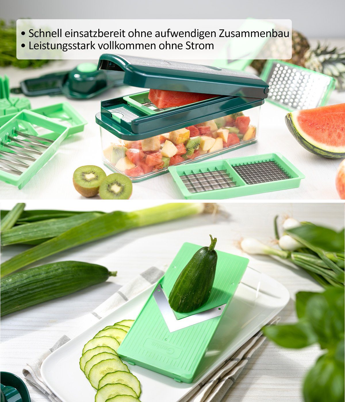 Genius Gemüseschneider Nicer Dicer Zubehör-Set 6-teilig, Messereinsätze mit dem Nicer Dicer Exclusive kompatibel – Bild 5 von 5