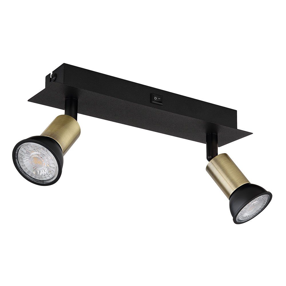 verstellbar Deckenlampe schwarz LED Strahler Deckenspot, Leuchte Leuchtmittel Wohnzimmerleuchte nicht inklusive, etc-shop