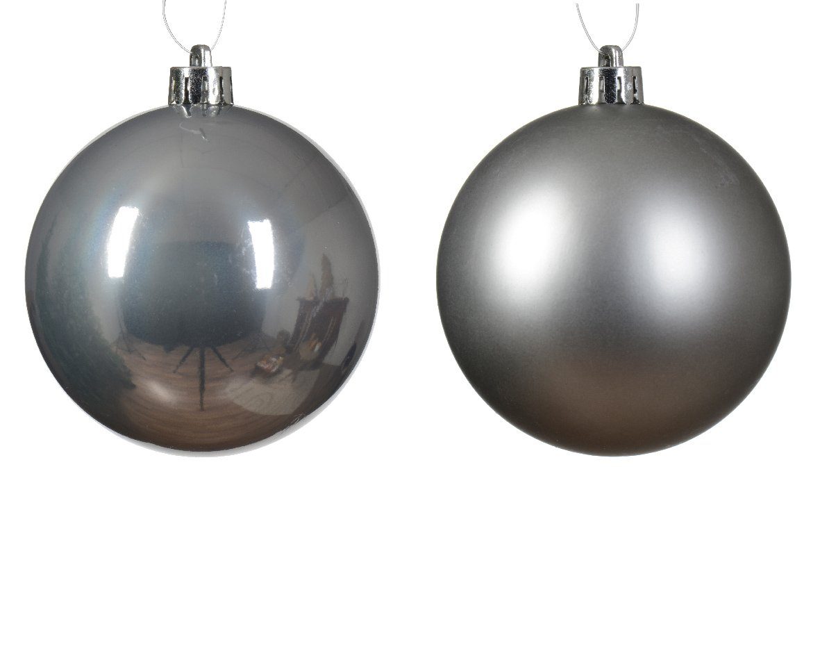 Weihnachtsbaumkugel, season 6er decorations Decoris - Weihnachtskugeln 8cm Kunststoff Marmorgrau Set