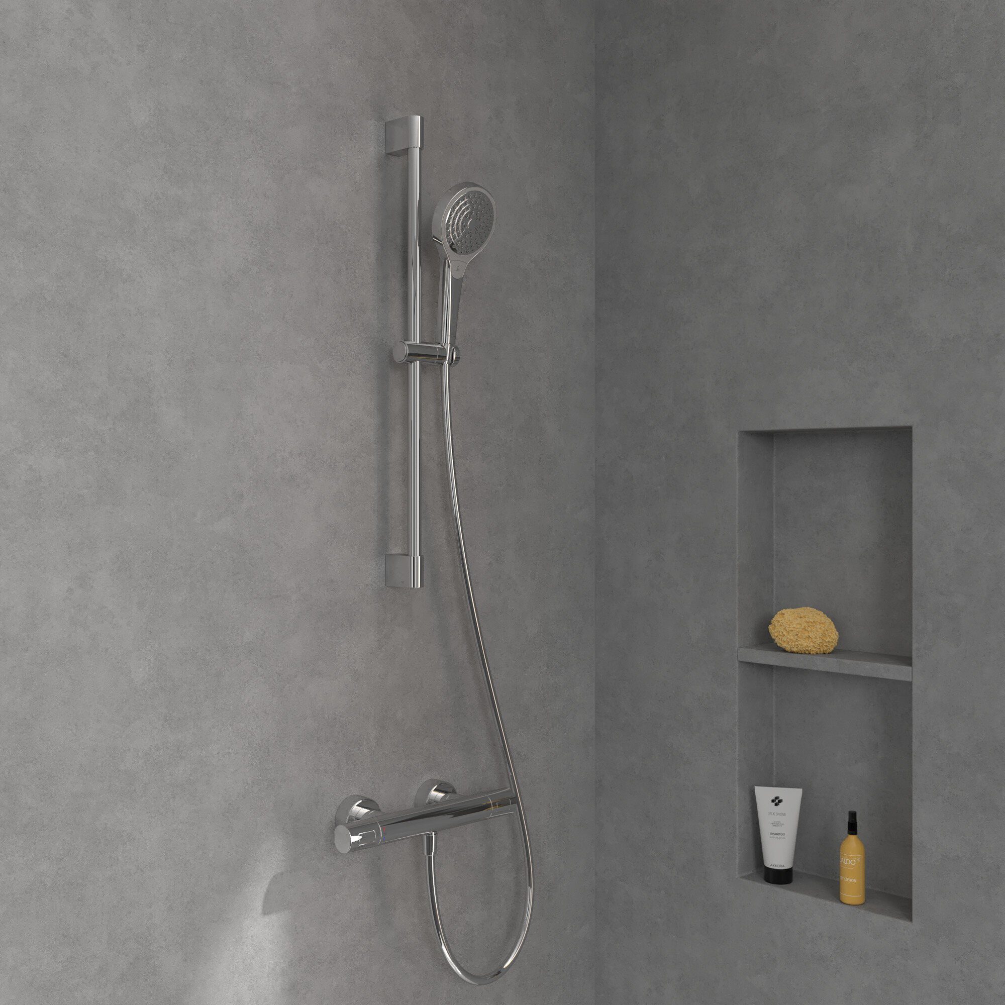 Villeroy & Boch Duschsystem Verve Showers, Höhe 69 cm, 3 Strahlart(en), Duschgarnitur mit drei Strahlarten