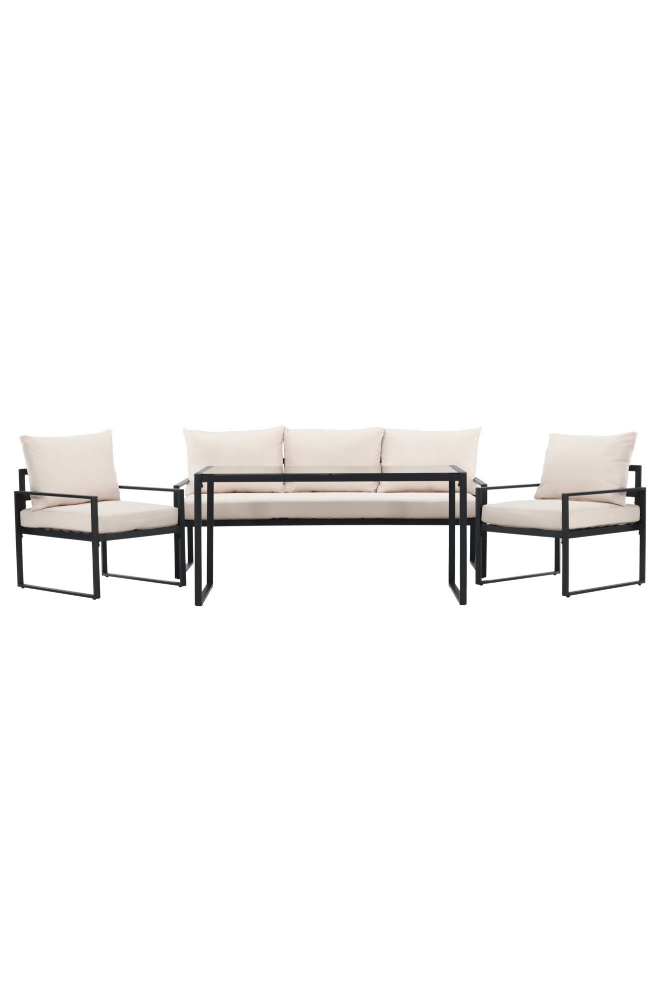 Venture Home Gartenlounge-Set Catania, großzügiges Outdoor-Set für hohen Sitzkomfort, (4-tlg), Loungemöbel mit Stoffbezug, angenehm, weich