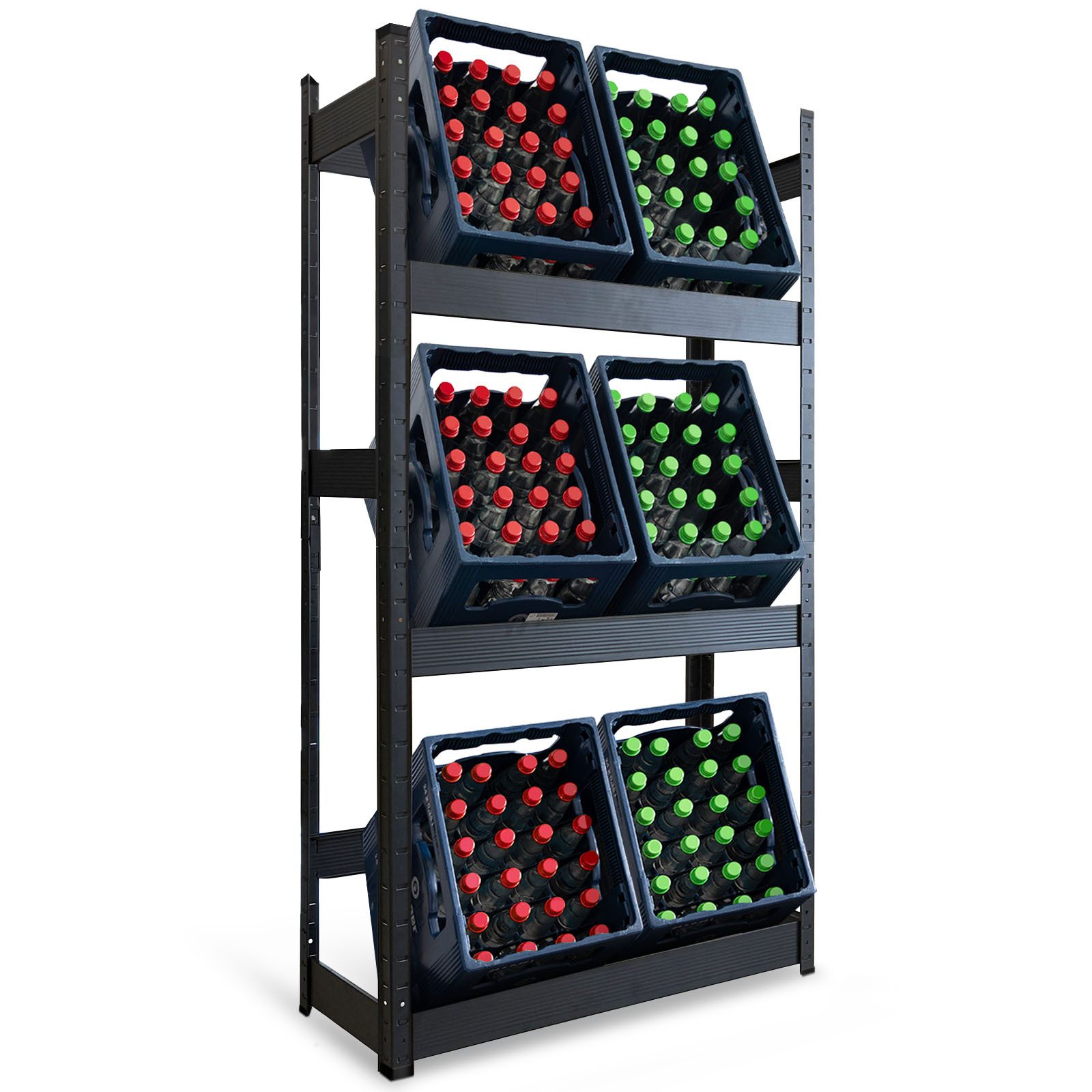 Floordirekt Flaschenregal Osaka, Aus pulverbeschichtetem Stahl für 3 bis 9 günstig online kaufen