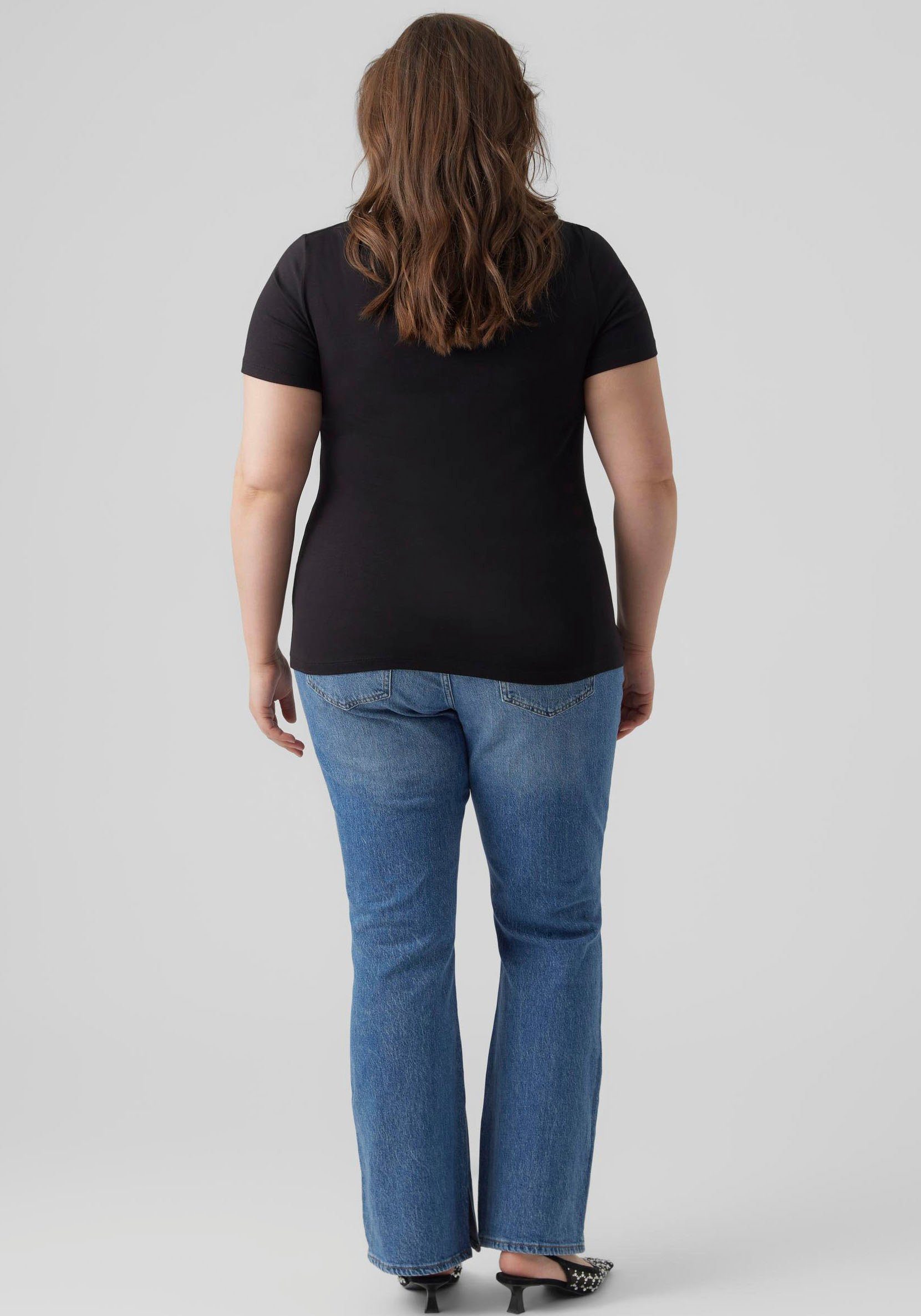Vero Moda T-Shirt aus weichem VMVANDA Baumwolle-/Modalmischgewebe Curve