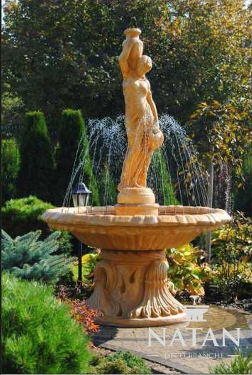 JVmoebel Skulptur Zierbrunnen Springbrunnen Skulptur Brunnen Garten Fontaine Allena Neu