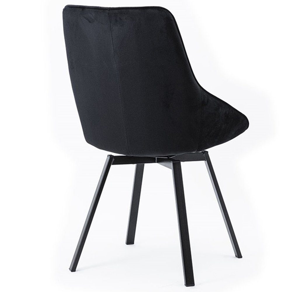 Set ESTO Maison Drehstuhl 2´er Stuhl schwarz drehbar Samt Esszimmerstuhl