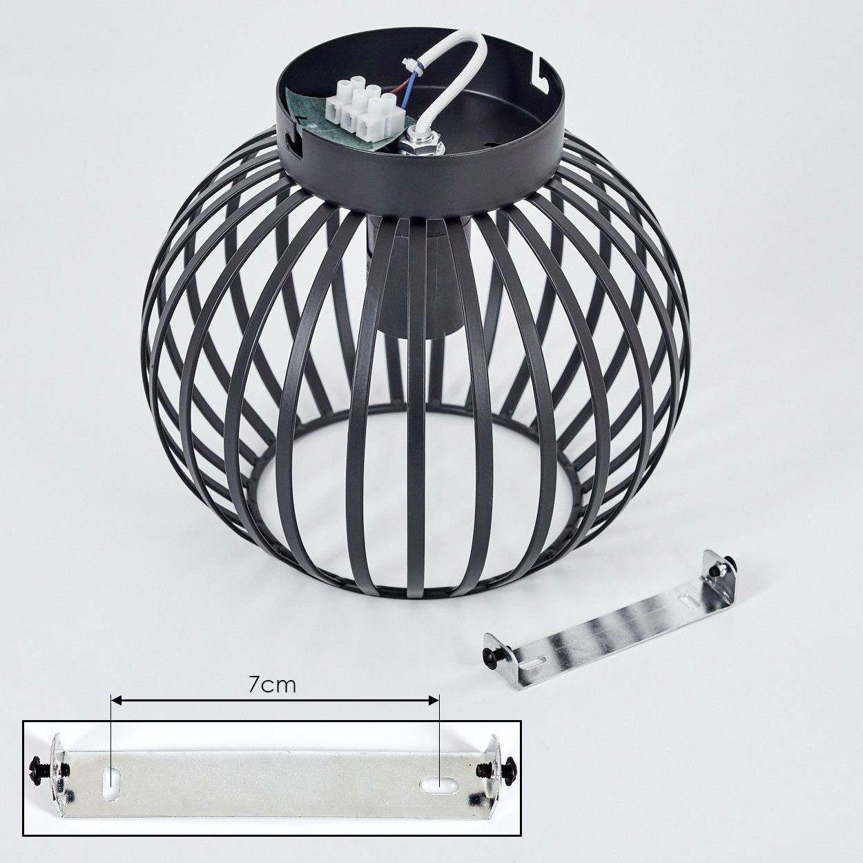 Schwarz, hofstein ø20cm, Deckenlampe Leuchtmittel, im Metall aus moderne 1xE27 Leuchte mit ohne Lichteffekt, »Aidone« in modernen Deckenleuchte Design