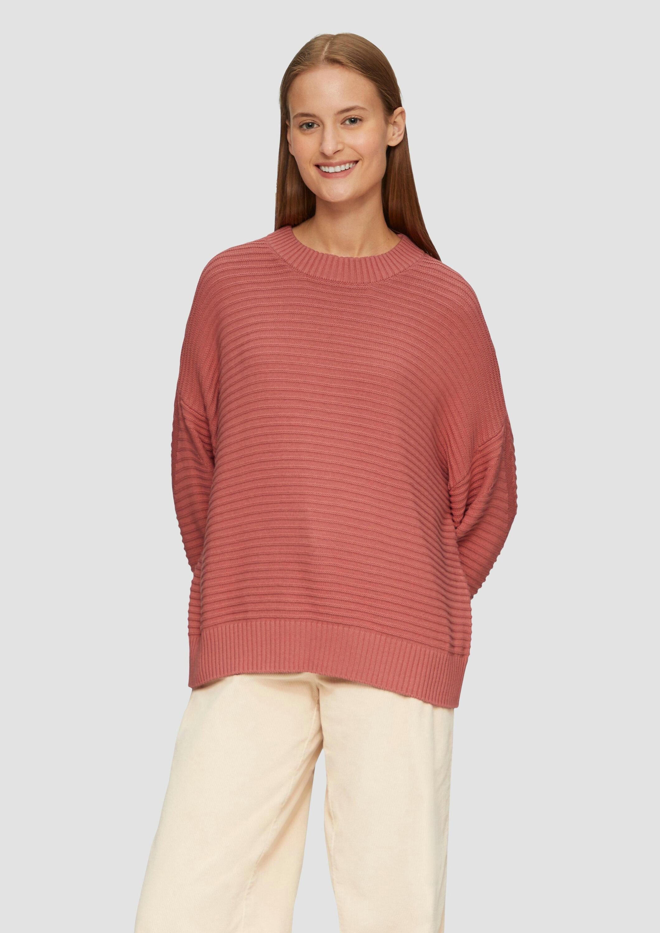 s.Oliver Longpullover Strickpullover Oversized Strickpullover mit Strukturd günstig online kaufen