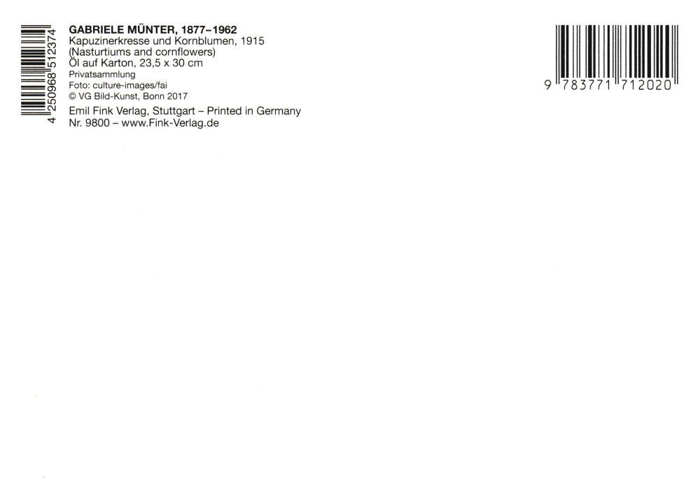 Kornblumen" Gabriele Münter und Postkarte "Kapuzinerkresse Kunstkarte