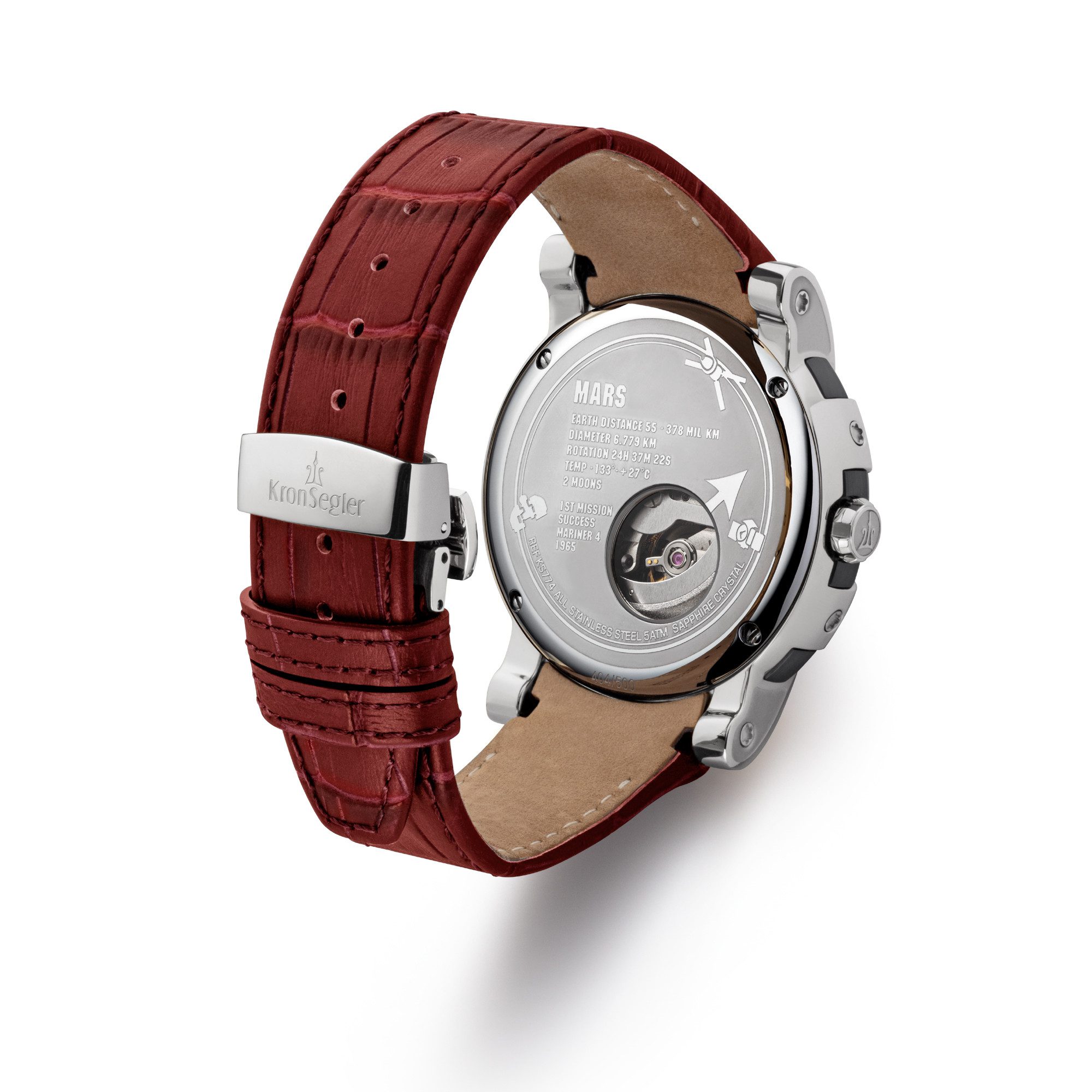 Kronsegler Automatikuhr Mars Exlorer Herrenuhr Automatik mit Saphirglas, Lederband, limitierte Edition