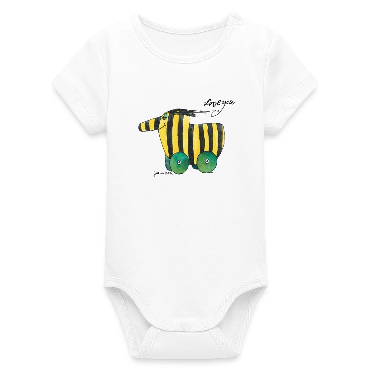 Spreadshirt Kurzarmbody Janosch Tigerente Love You Bio Kurzarm Baby Body (1-tlg)