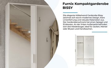 Furnix Kompaktgarderobe BISSY zeitlos und praktisch mit Garderobenschrank, Schuhschrank, Spiegel, Garderobenhaken