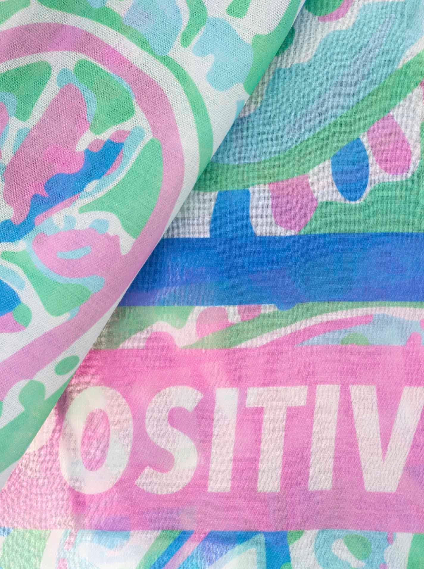 Zwillingsherz Modeschal "Paisley", transparent, aquarell Print, Schriftzug