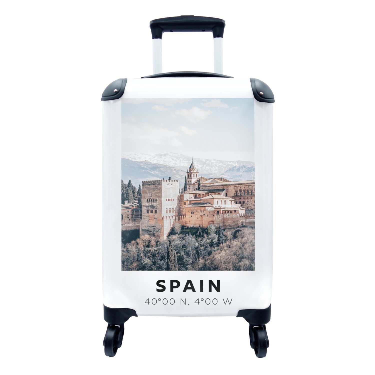 Schloss Trolley, Berge, - - rollen, Sommer MuchoWow Rollen, Reisetasche 4 Ferien, Handgepäck für Handgepäckkoffer - Reisekoffer mit Spanien