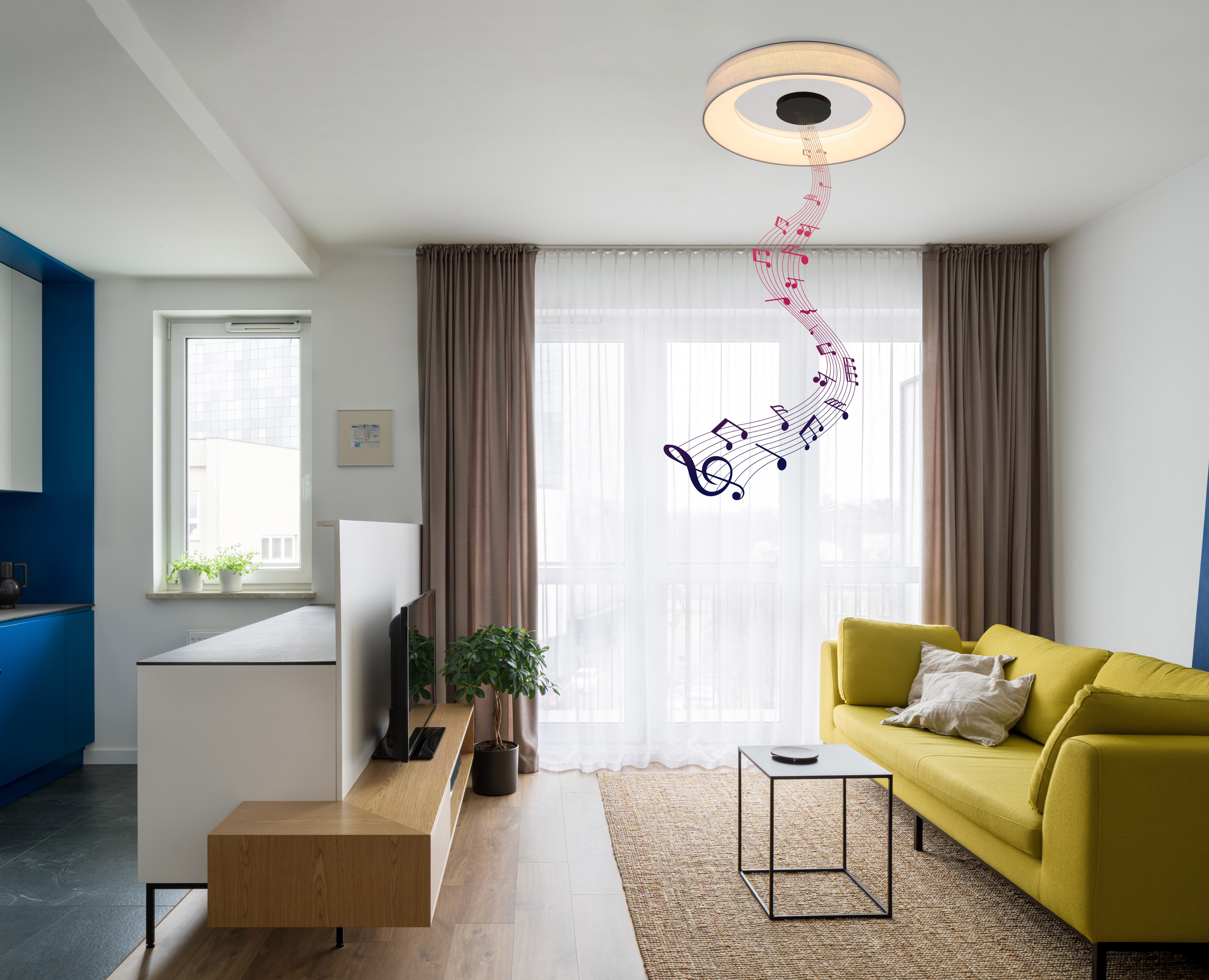 GLOBO LIGHTING LED Deckenleuchte TERPSA, Bluetooth, Dimmfunktion, Fernbedie günstig online kaufen