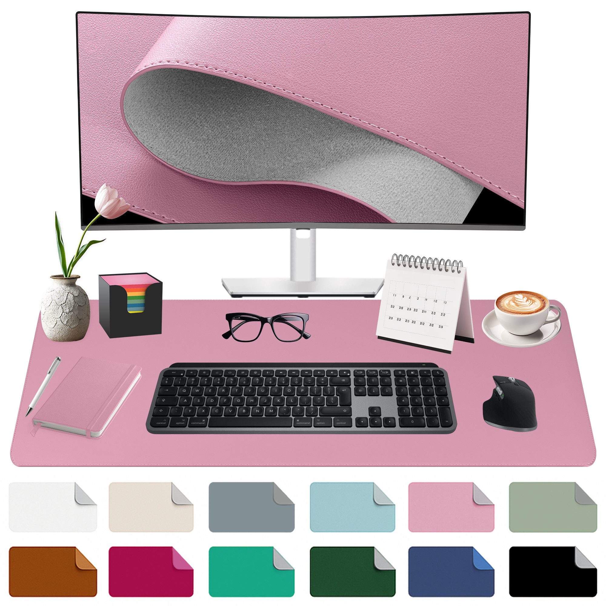 Midori Schreibtischunterlage, (Midori Schreibtischunterlage 80x40cm Mauspad Tischunterlage Rosa)