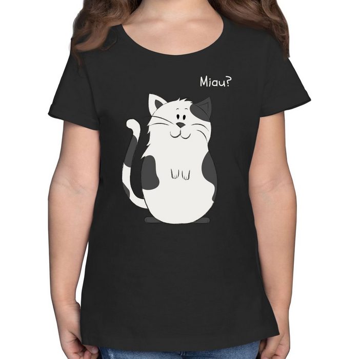 Shirtracer T-Shirt lustige Katze - Tiermotiv Animal Print - Mädchen Kinder T-Shirt tshirt schwarz spruch - schwarzes shirt kinder - schwarze katze