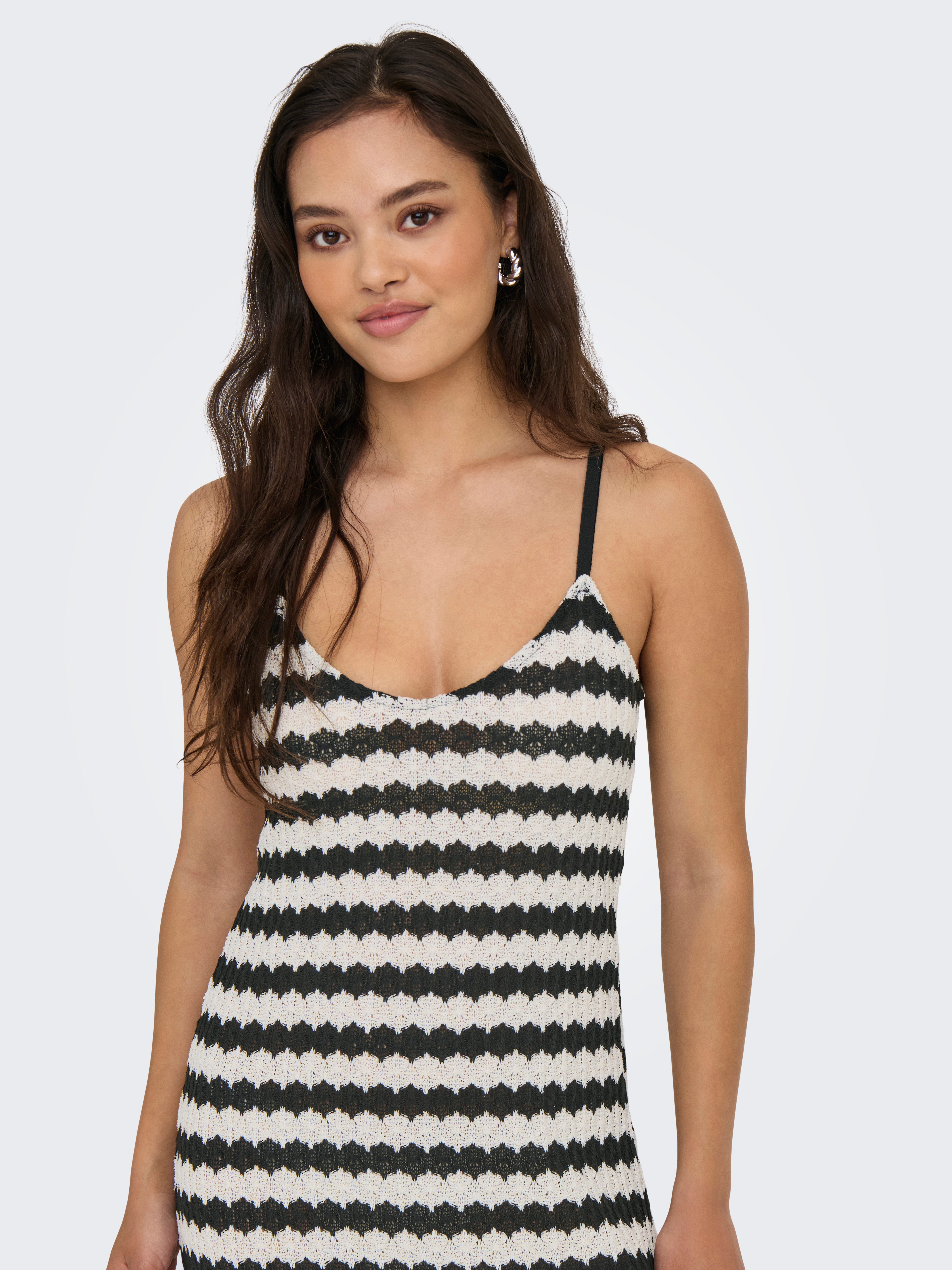ONLY Trägerkleid ONLEVARA S/L STRIPE DRESS JRS NOOS Materialmix, regular fit – Bild 4 von 5