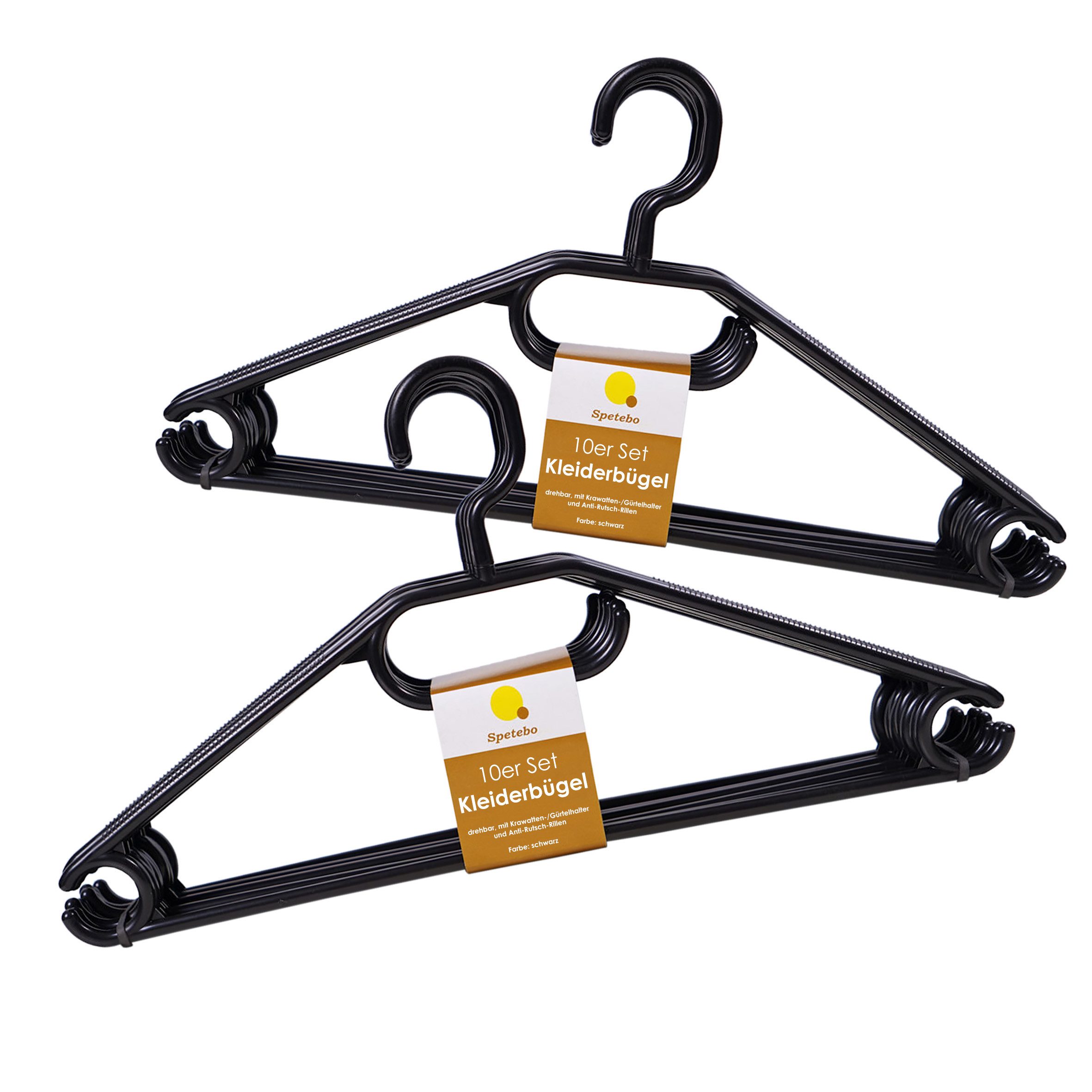 Spetebo Kleiderbügel Kunststoff Kleiderbügel mit Hosenstange - 20 Stück / s günstig online kaufen